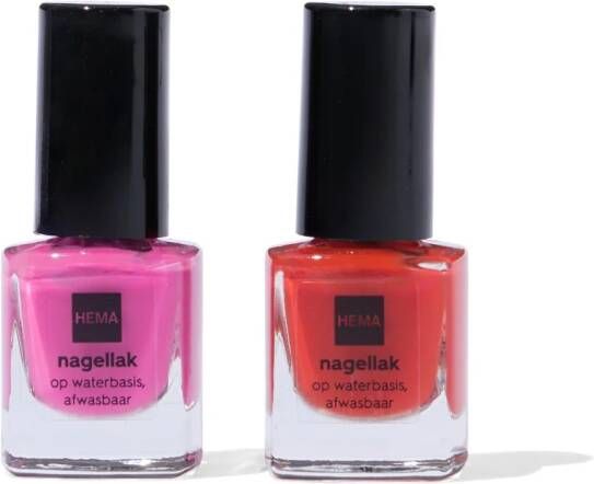 HEMA Nagellak Kids Op Waterbasis 2 Stuks (multi)