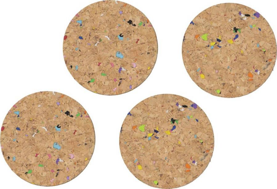 HEMA Onderzetters Ø 9.5 Cm Kurk Recycled Terrazzo 4 Stuks (terra)