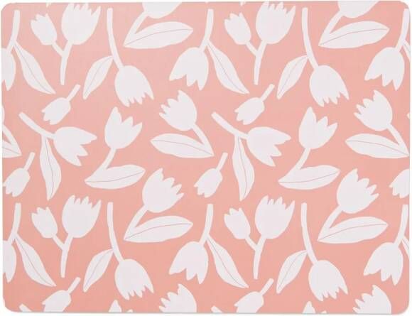 HEMA Placemat 32x42 Kurk Roze Met Tulpen (roze)