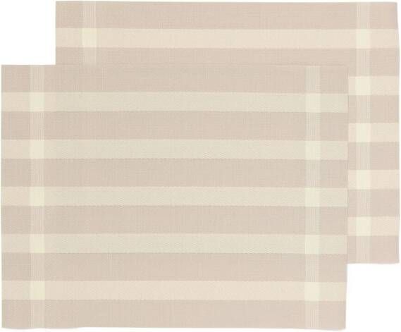 HEMA Placemats Geweven Plastic 35x45 Beige Met Strepen 2 Stuks (zand)