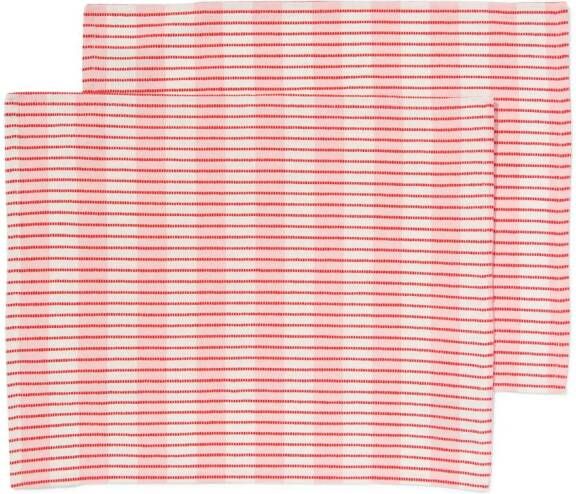 HEMA Placemats Katoen 35x45 Roze Met Strepen 2 Stuks (multi)