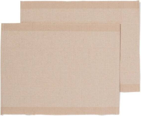 HEMA Placemats Met Jute 35x45 Beige Met Strepen 2 Stuks (zand)