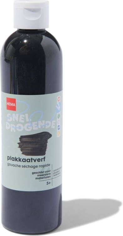 HEMA Plakkaatverf Zwart 250ml