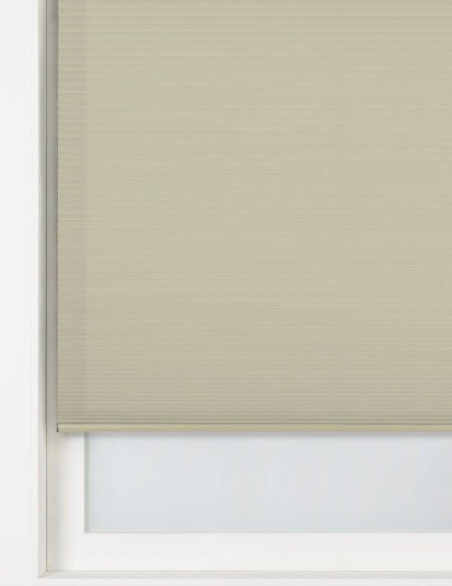 HEMA Plisse Dubbel Verduisterend Witte Achterzijde Beige (beige)