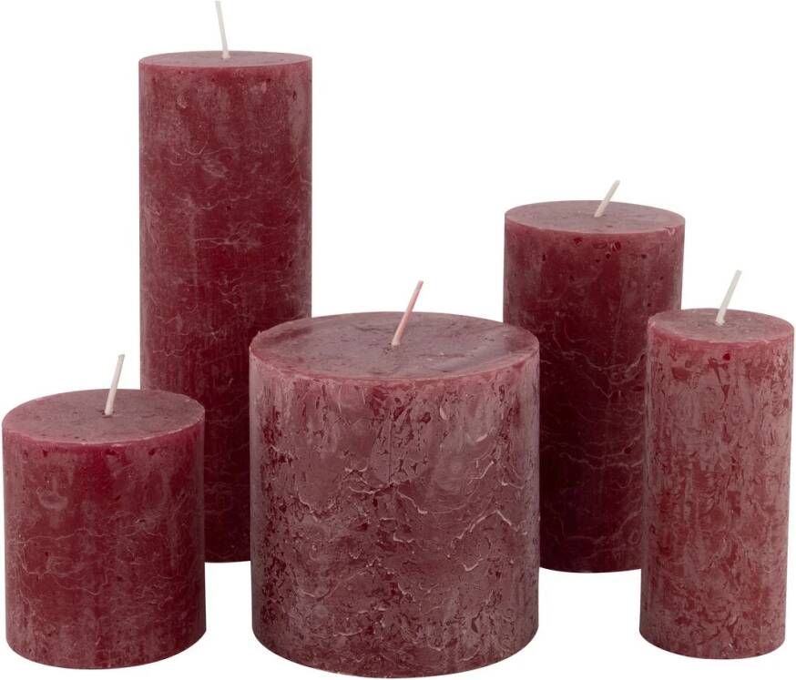 HEMA Rustieke kaarsen donkerrood (donkerrood)