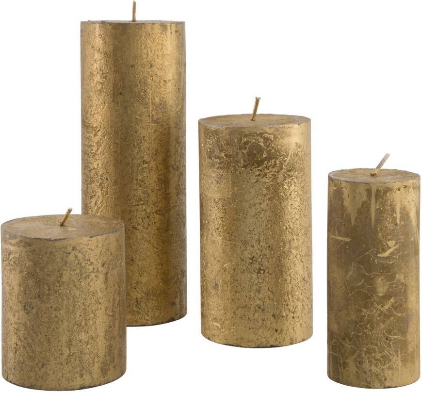 HEMA Rustieke kaarsen goud (goud)