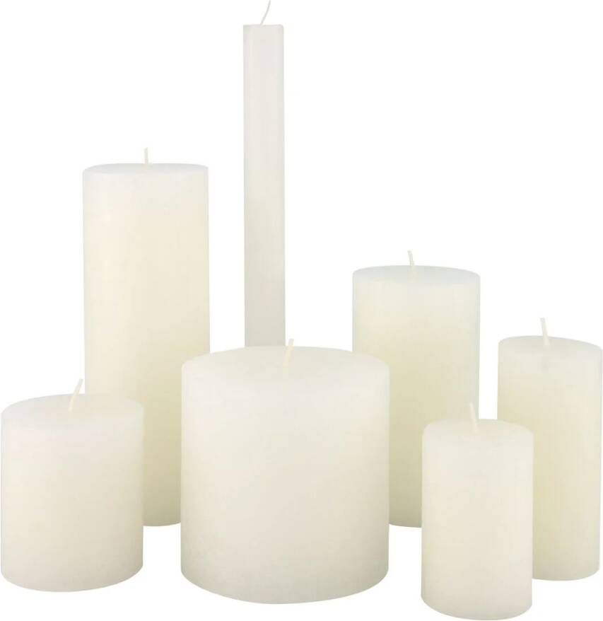 HEMA Rustieke kaarsen wit (wit)