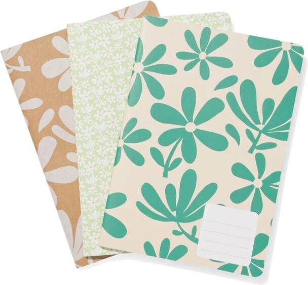 HEMA Schriften A5 Bloemen 3 Stuks