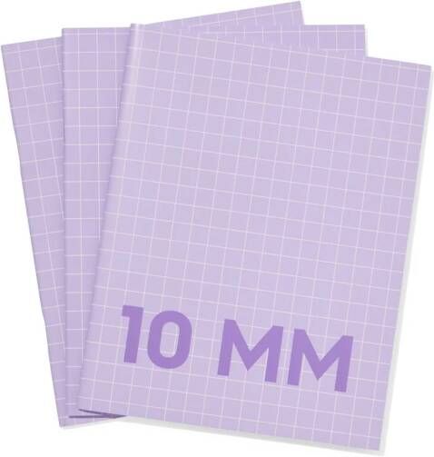 HEMA Schriften Lila A5 Geruit 10mm 3 Stuks