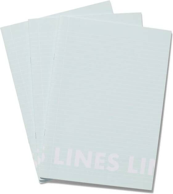 HEMA Schriften Mint A4 Gelinieerd 3 Stuks