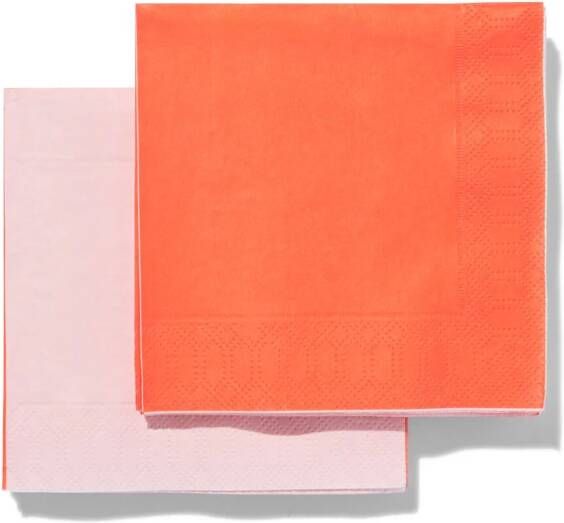 HEMA Servetten Rood roze 24x24 20 Stuks