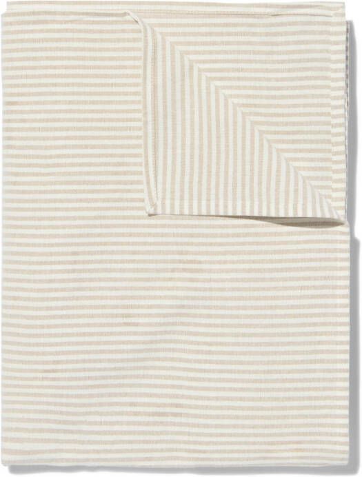 HEMA Tafelkleed Katoen 140x240 Beige Streep (zand)