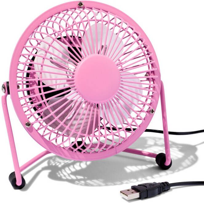 HEMA Tafelventilator USB Retro Neon Roze Ø10cm