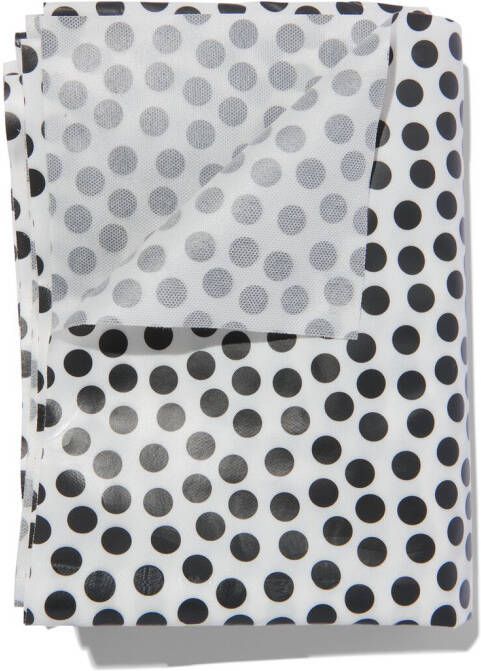 HEMA Tafelzeil 140x240 Polyester Stippen Wit zwart (wit zwart)