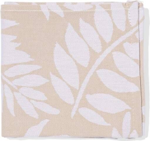 HEMA Theedoek 65x65 Katoen Bladeren Beige (zand)