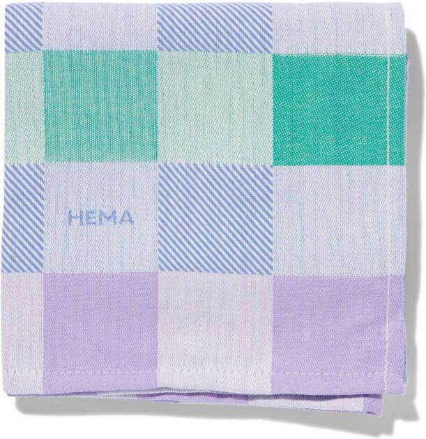 HEMA Theedoek 65x65 Katoen Met Ruiten (felblauw)