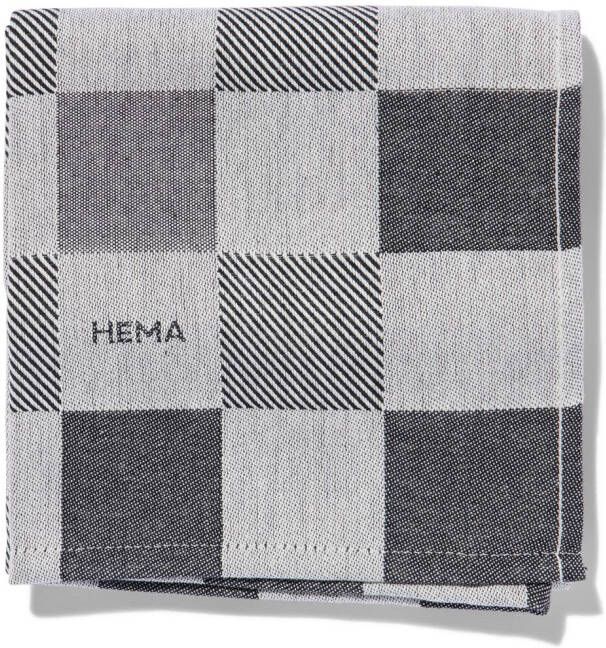 HEMA Theedoek 65x65 Katoen Met Ruiten (zwart)