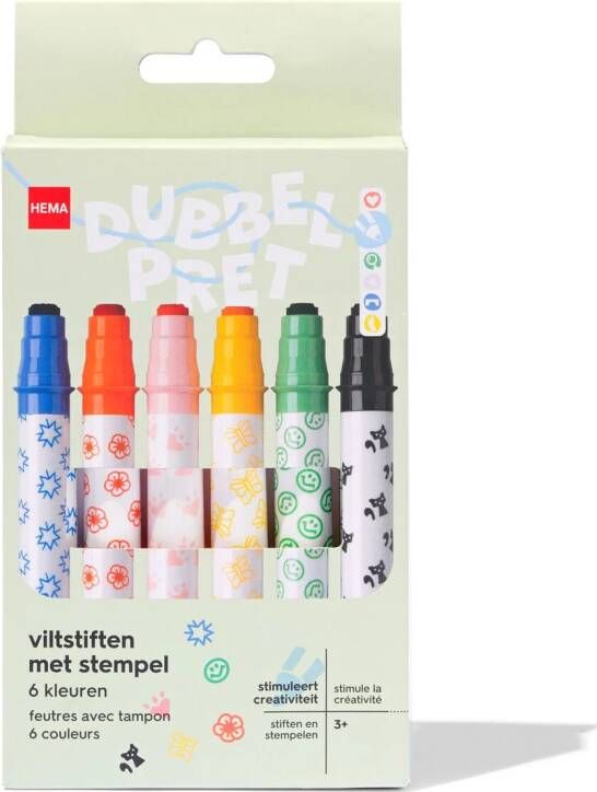 HEMA Viltstiften Met Stempel 6 Stuks