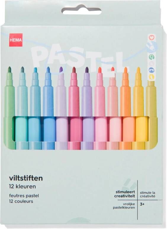 HEMA Viltstiften Pastelkleuren 12 Stuks