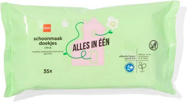 HEMA Vochtige Schoonmaakdoekjes Met Citrus 20x17 35 Stuks