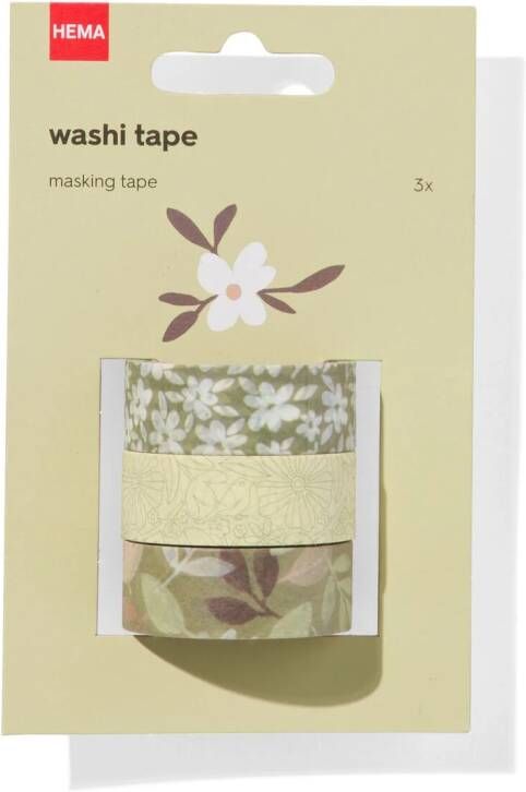 HEMA Washi Tapes Groen 3 Stuks