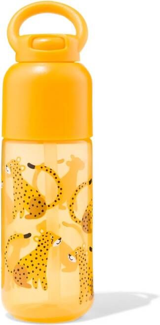 HEMA Waterfles Met Rietje Cheeta 300ml