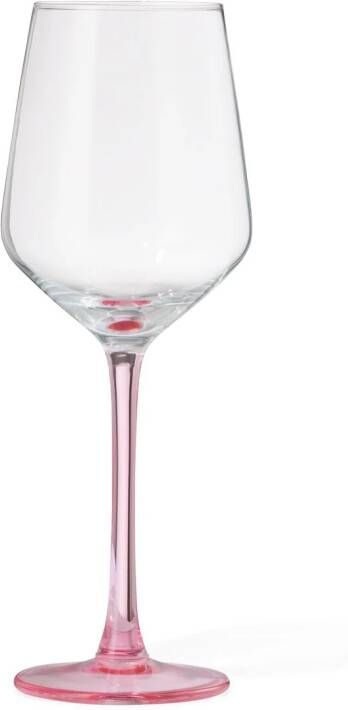 HEMA Wijnglas 350ml Tafelgenoten Roze Voet (roze)