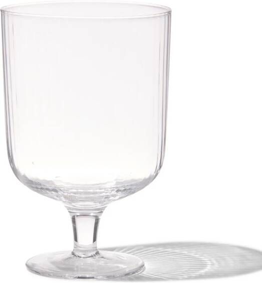 HEMA Wijnglas Bergen Streep Reliëf 250ml (transparant)