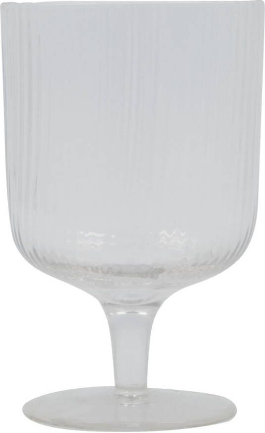 HEMA Wijnglas Bergen Streep Reliëf 250ml (transparant)