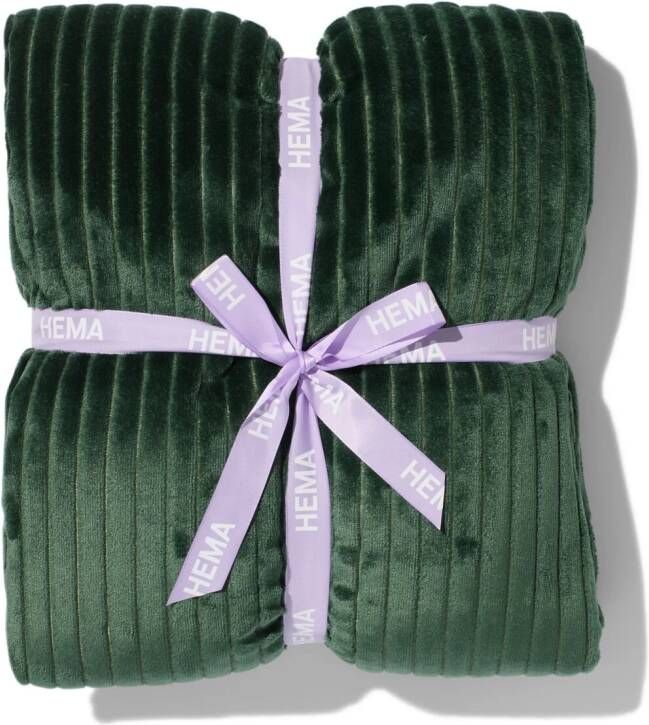 HEMA Woonplaid Fleece sherpa 130x150 Groen (donkergroen)