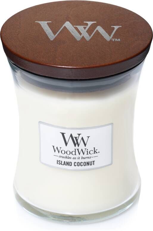 Woodwick Island Coconut Medium kaars