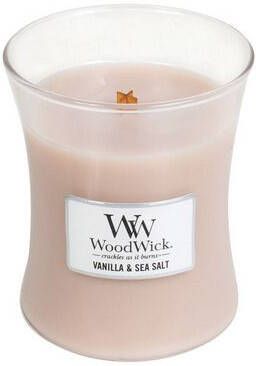 Woodwick Vanilla & Sea Salt medium kaars