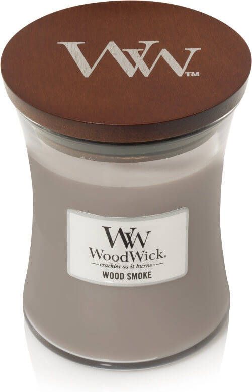 Woodwick Hourglass Medium Geurkaars Wood Smoke