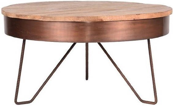LABEL51 | Salontafel Saran Zwart Metaal Rond 80 cm | Woonkamertafels | Salontafel - Foto 4