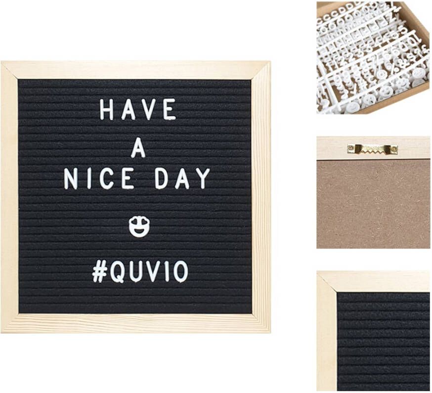QUVIO Letterbord Inclusief 460 letters cijfers en symbolen Hout en vilt