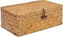 QUVIO Opbergmand Maat S Opbergdoos Opbergbox Voorraaddoos Organizer Sorteerdoos Met deksel Met knoop Rotan Bruin 23x12x8 5 cm - Thumbnail 3