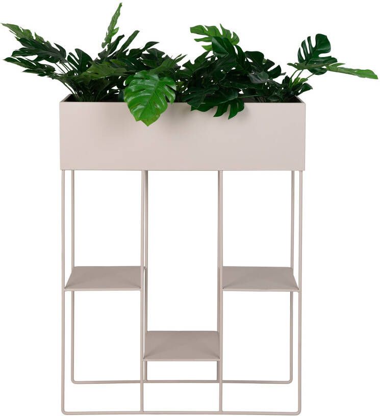 QUVIO Plantenbak met 3 planken Metaal Beige