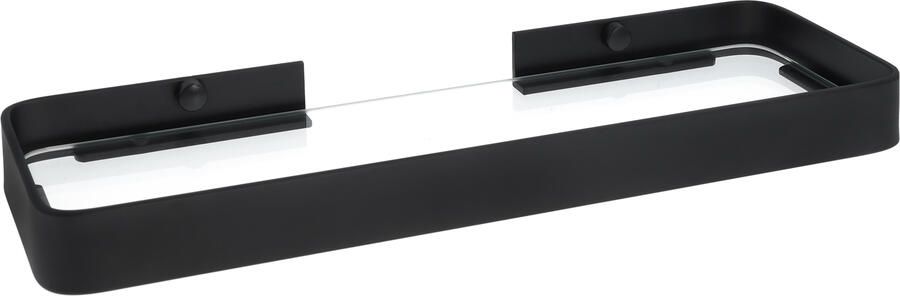 QUVIO Badkamer plank 35 cm Metaal en Glas Zwart