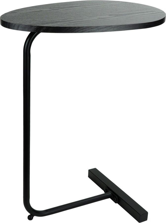 QUVIO Bijzettafel ovaal 30 x 45 x 60 cm Zwart