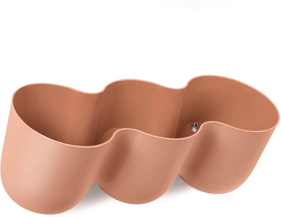 QUVIO Bloempot voor aan de wand Bloempotten voor binnen Bloempotten voor buiten Bloempotten Bloempot buiten Bloempot binnen Bloempotten kunststof Plantenbak Moestuinbak Balkonbak 15 x 43 5 cm Terracotta - Foto 2