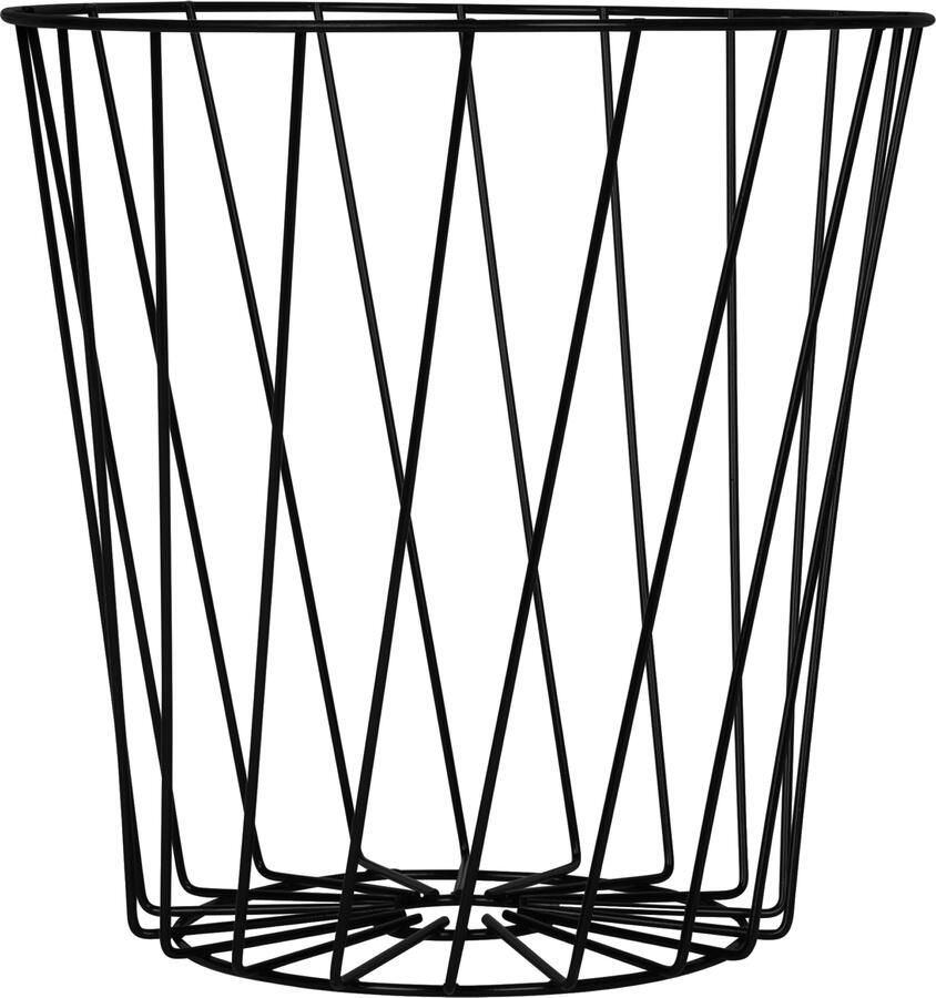QUVIO Prullenmand Prullenbak Opbergbak Organizer Zwart Metaal Open Draad 25 x 25 x 25 cm
