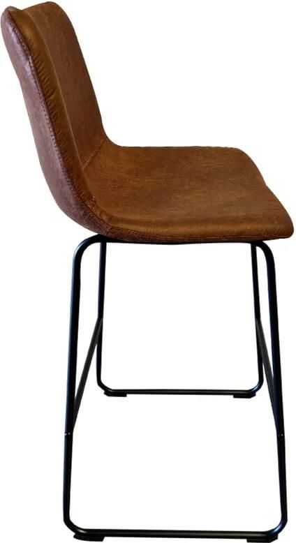 Barkruk Andrew Cognac Kunstleer Set van 2 Met rugleuning Zithoogte 72 cm Zitdiepte 37 cm