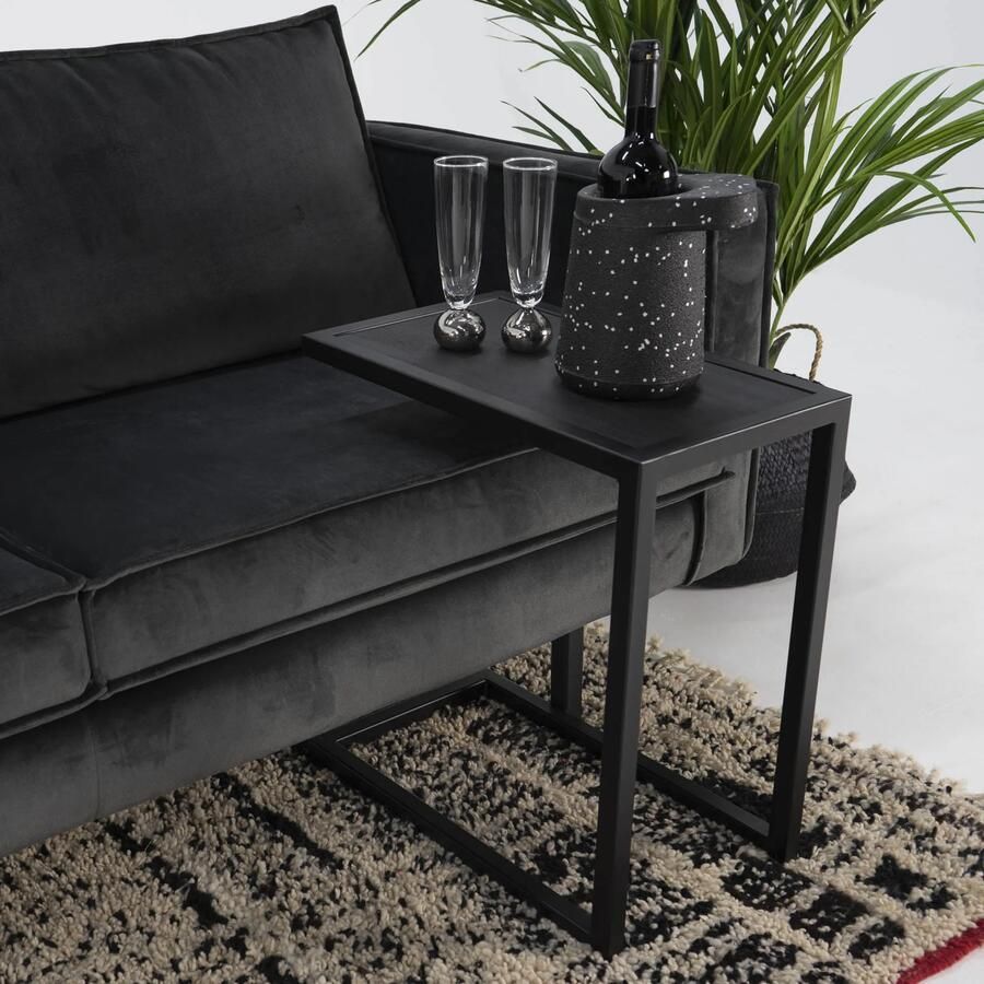 Spinder Design Daniel Divani Bijzettafel 50x30x54 cm Zwart - Foto 3