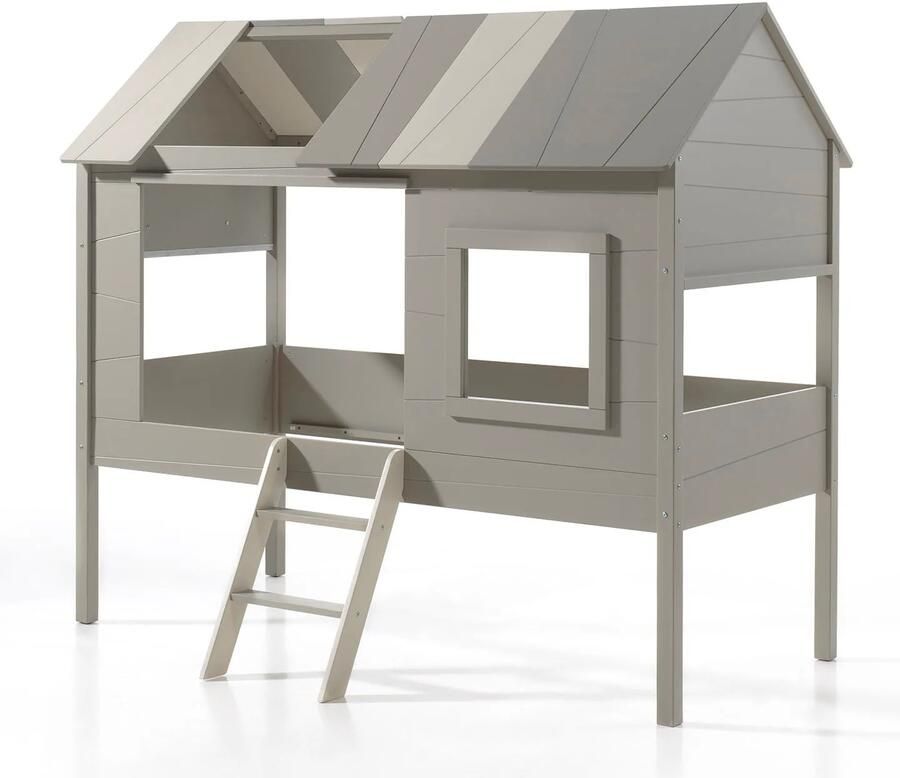 Boomhutbed Tree House Taupe MDF Grenenhout Hoogte 185 cm
