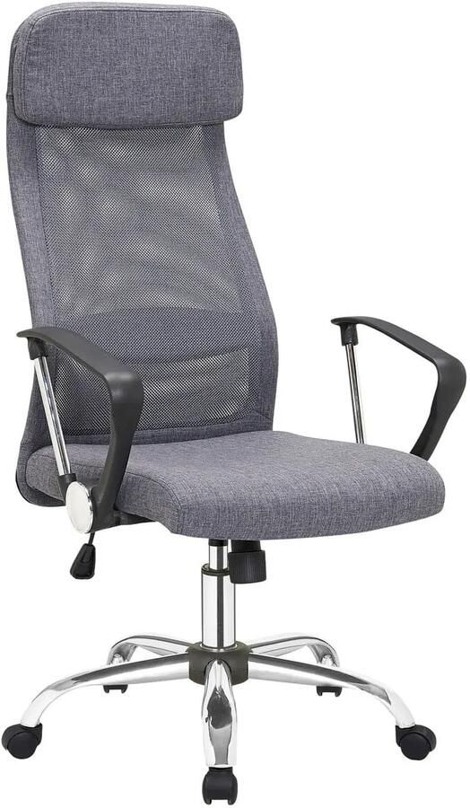 Bureaustoel Antonio Grijs Stof Hoogte 118 cm
