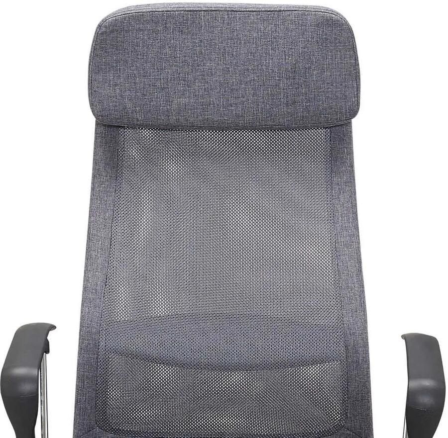 Bureaustoel Antonio Grijs Stof Hoogte 118 cm