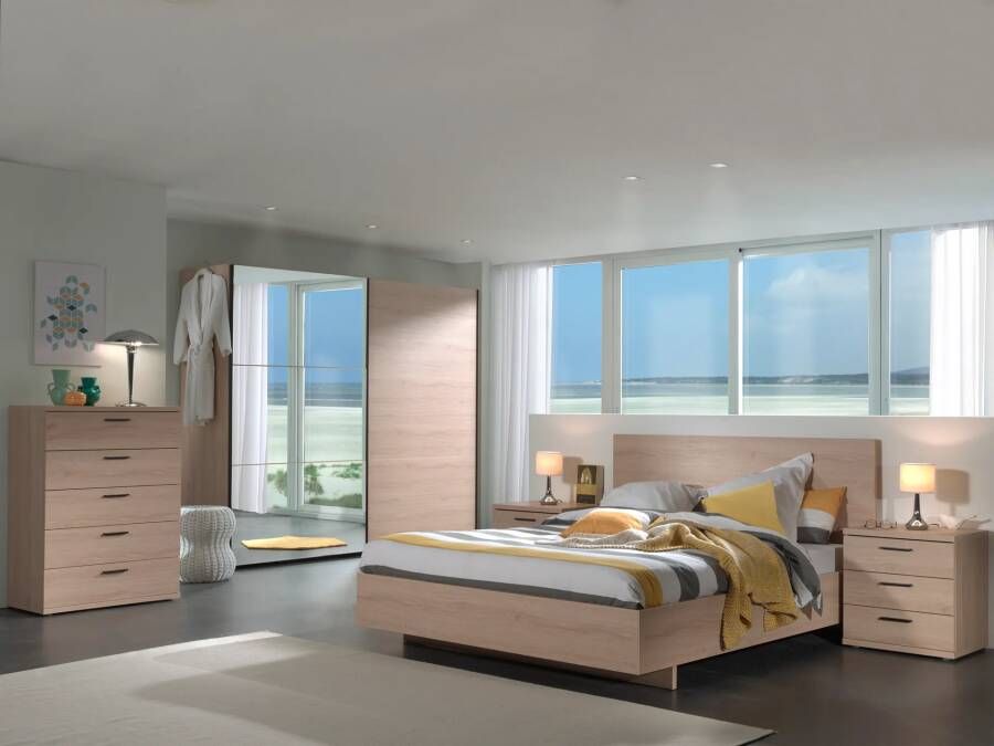 2-deurs schuifdeurkast Fjord Eiken Breedte 200 cm Hoogte 217 cm Diepte 69 cm Met planken Met schuifdeur