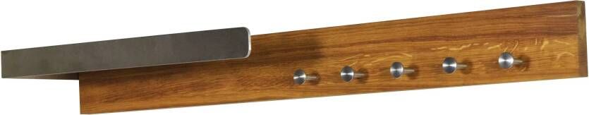 Spinder Design Noa 1 Wandkapstok met 5 haken 87x16x9 cm RVS Licht Eiken - Foto 4