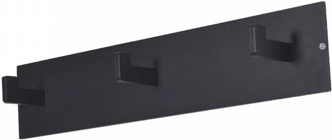 Spinder Design Leatherline 3 Wandkapstok met 3 haken 50x7x10 cm Zwart online kopen