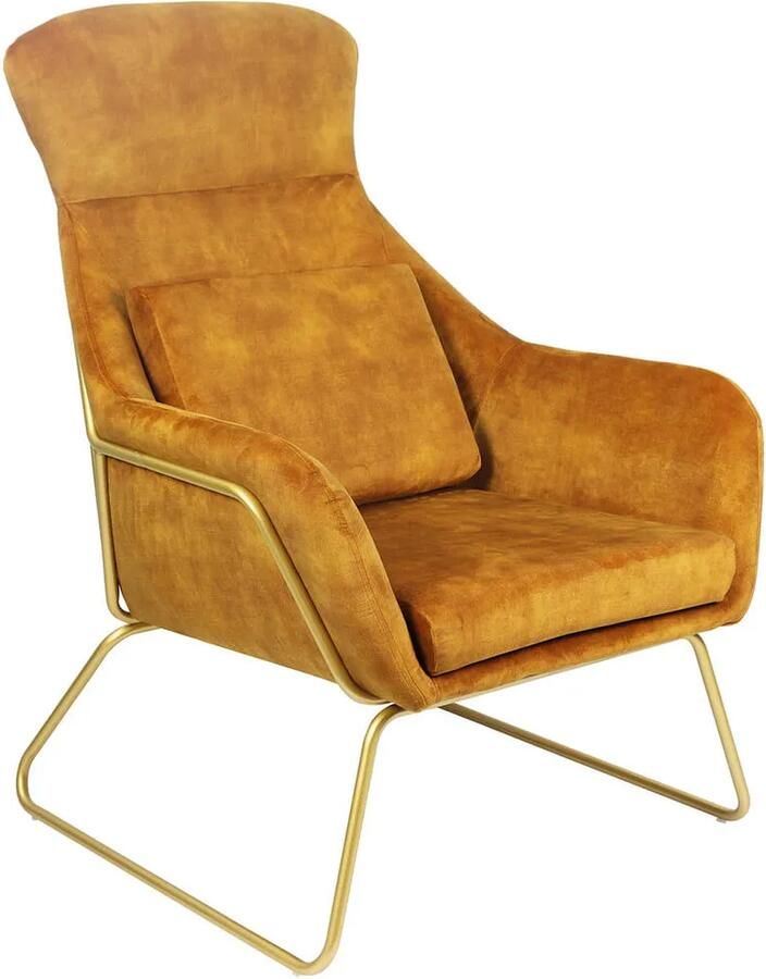 Fauteuil Adriana Goud Fluweel Zithoogte 40 cm Zitdiepte 53 cm